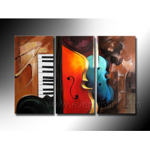 Handmade Hanging Wall Art Abstract Oil Paintings of Violins on Canvas (XD3-198)